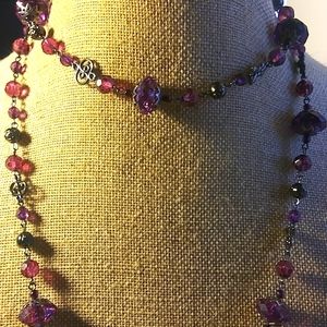 Purple bead necklace
